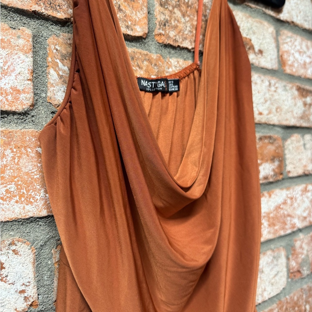Nasty Gal Rust Cowl Neck Spaghetti Strap Camisole